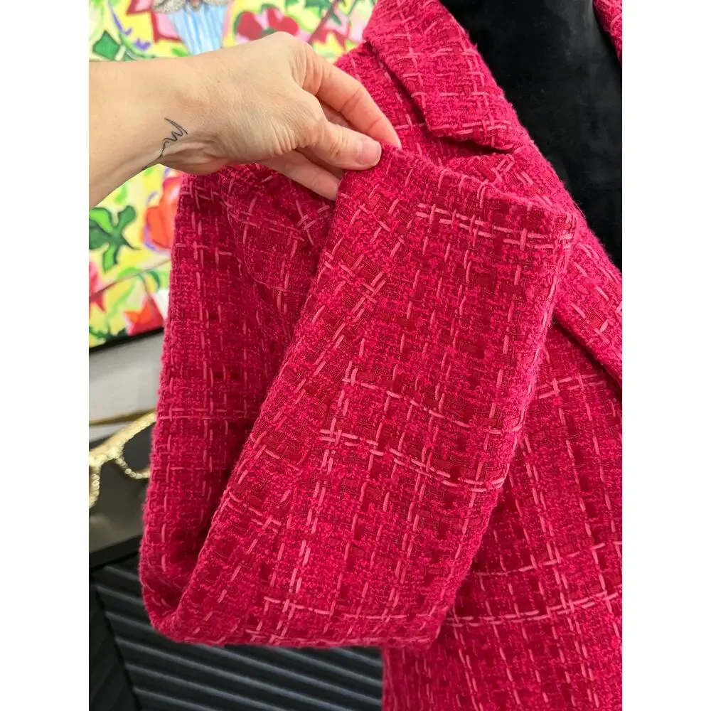 SUGAR + LIPS Ken Tweed Oversized Blazer Women's Size Medium NWT